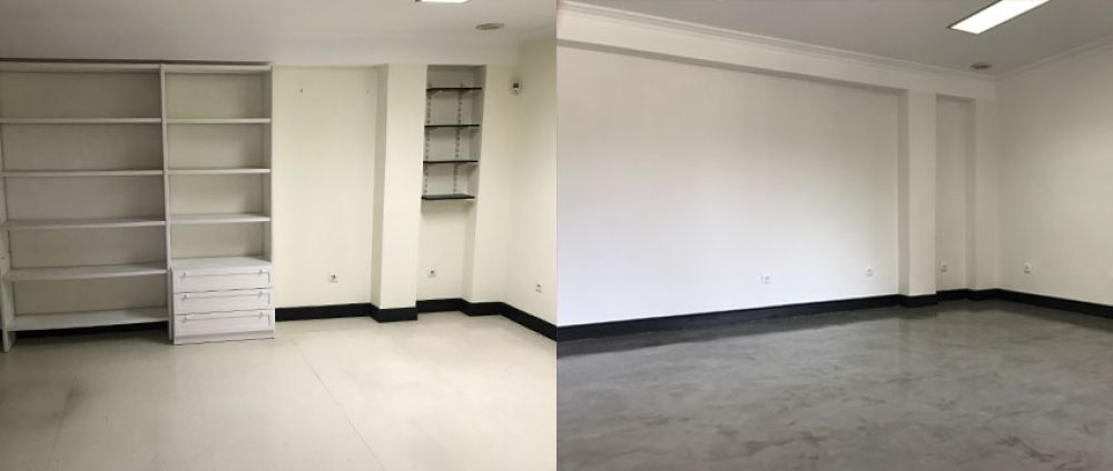 Construcción de microcemento y pintado de paredes en locales de Gipuzkoa